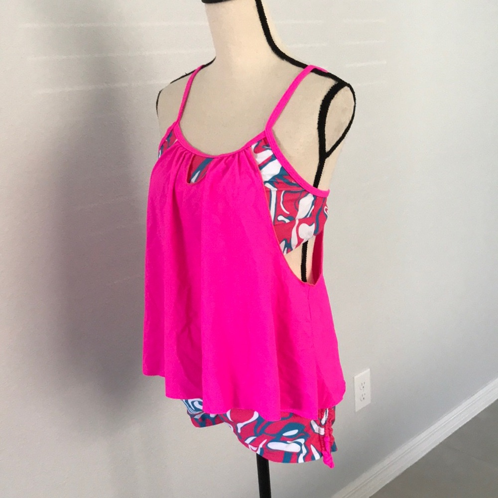 NEW - SHEIN Pink Tankini Two Pieces Swim Set | L